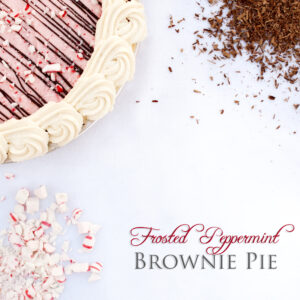Frosted Peppermint Brownie Pie