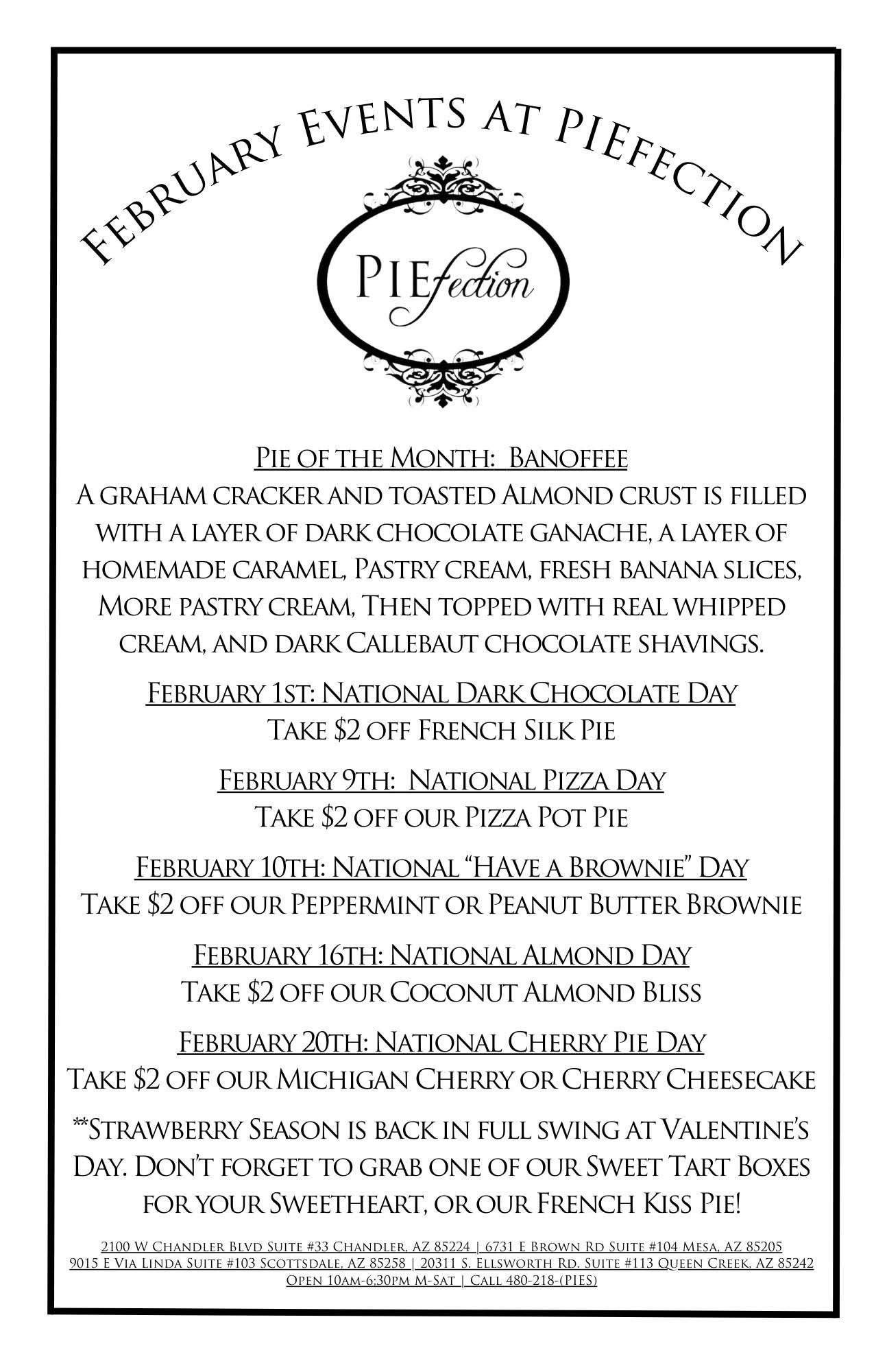 February Events at PIEfection